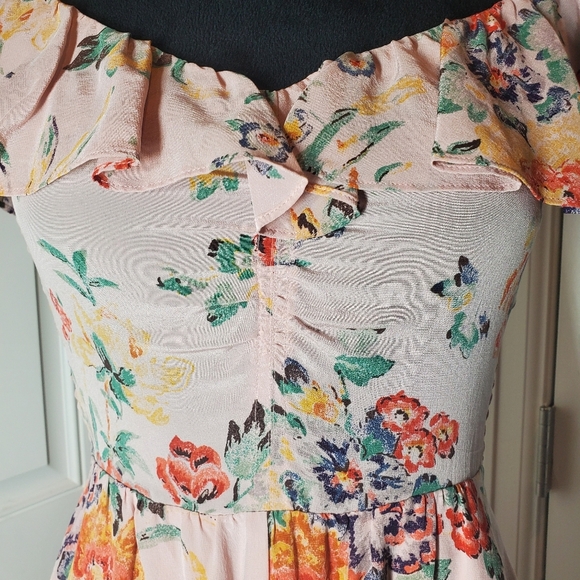 Rebecca Taylor Marlena Ruffle Silk Dress Women's Size 0 EUC - Picture 7 of 16